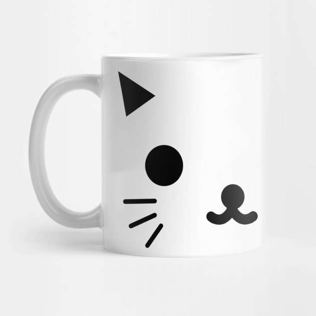 Kawaii Cute Minimalist Kitty Face by banditotees